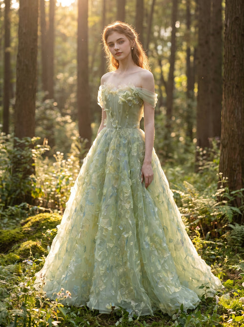 Luminous Butterfly Tulle Corset Gown, view 2