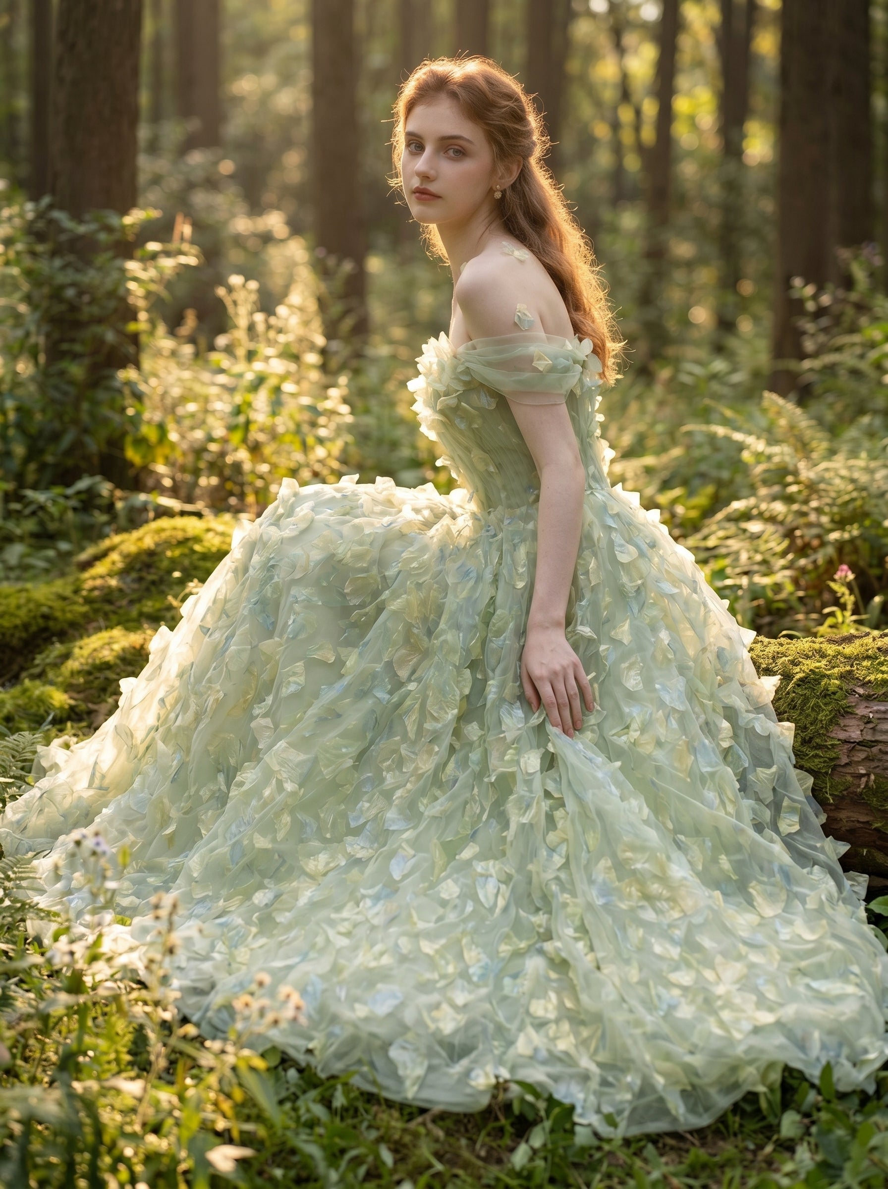 Luminous Butterfly Tulle Corset Gown, view 3