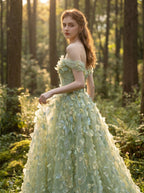 Luminous Butterfly Tulle Corset Gown, view 4
