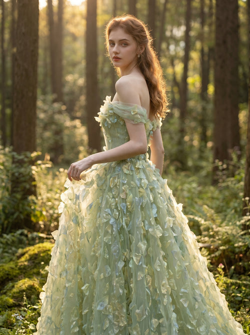 Luminous Butterfly Tulle Corset Gown, view 4