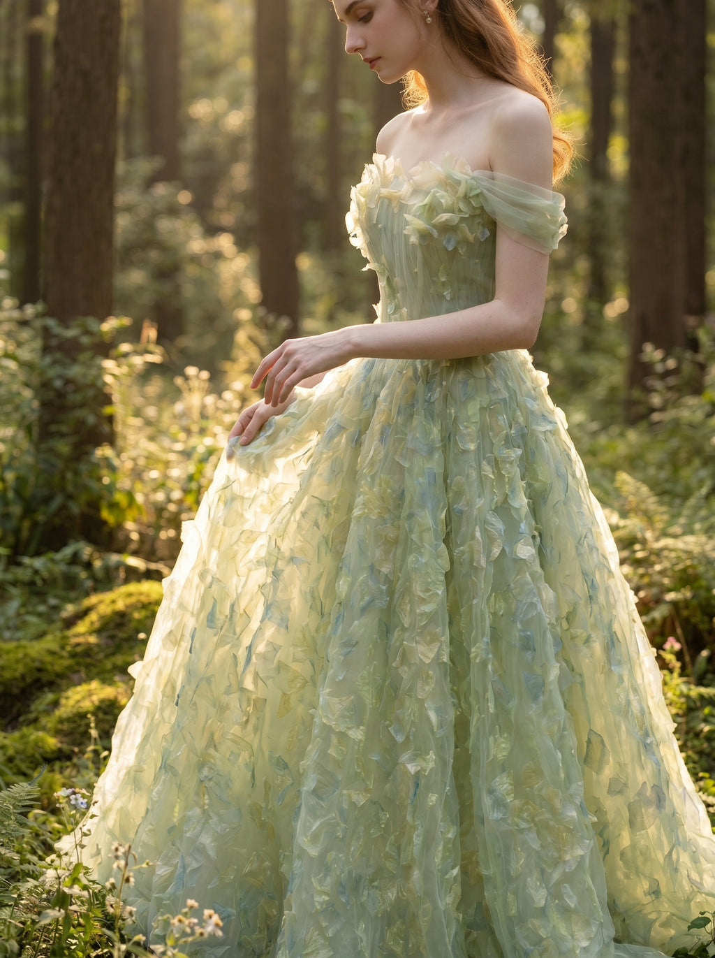 Luminous Butterfly Tulle Corset Gown, view 5