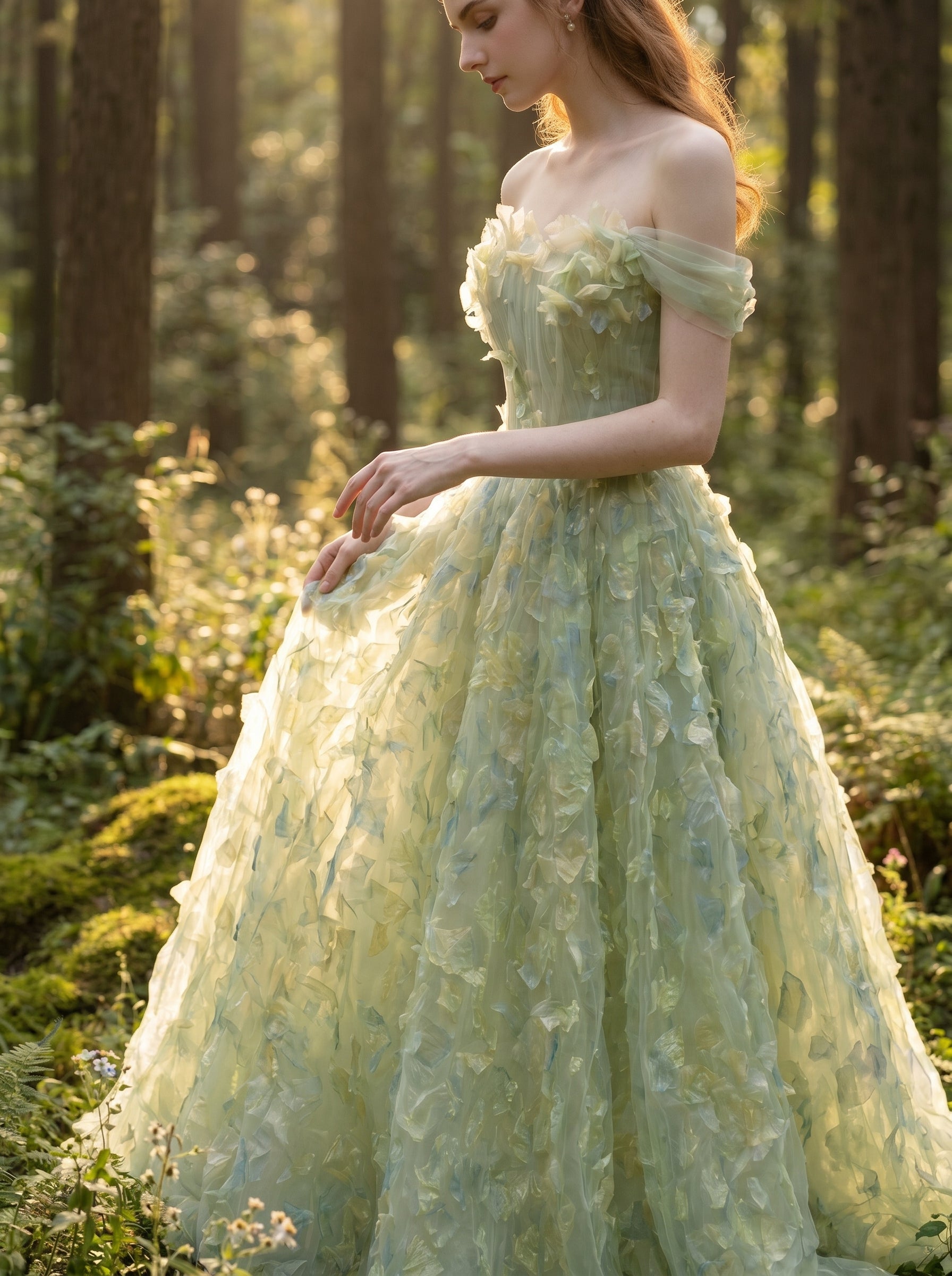 Luminous Butterfly Tulle Corset Gown, view 5