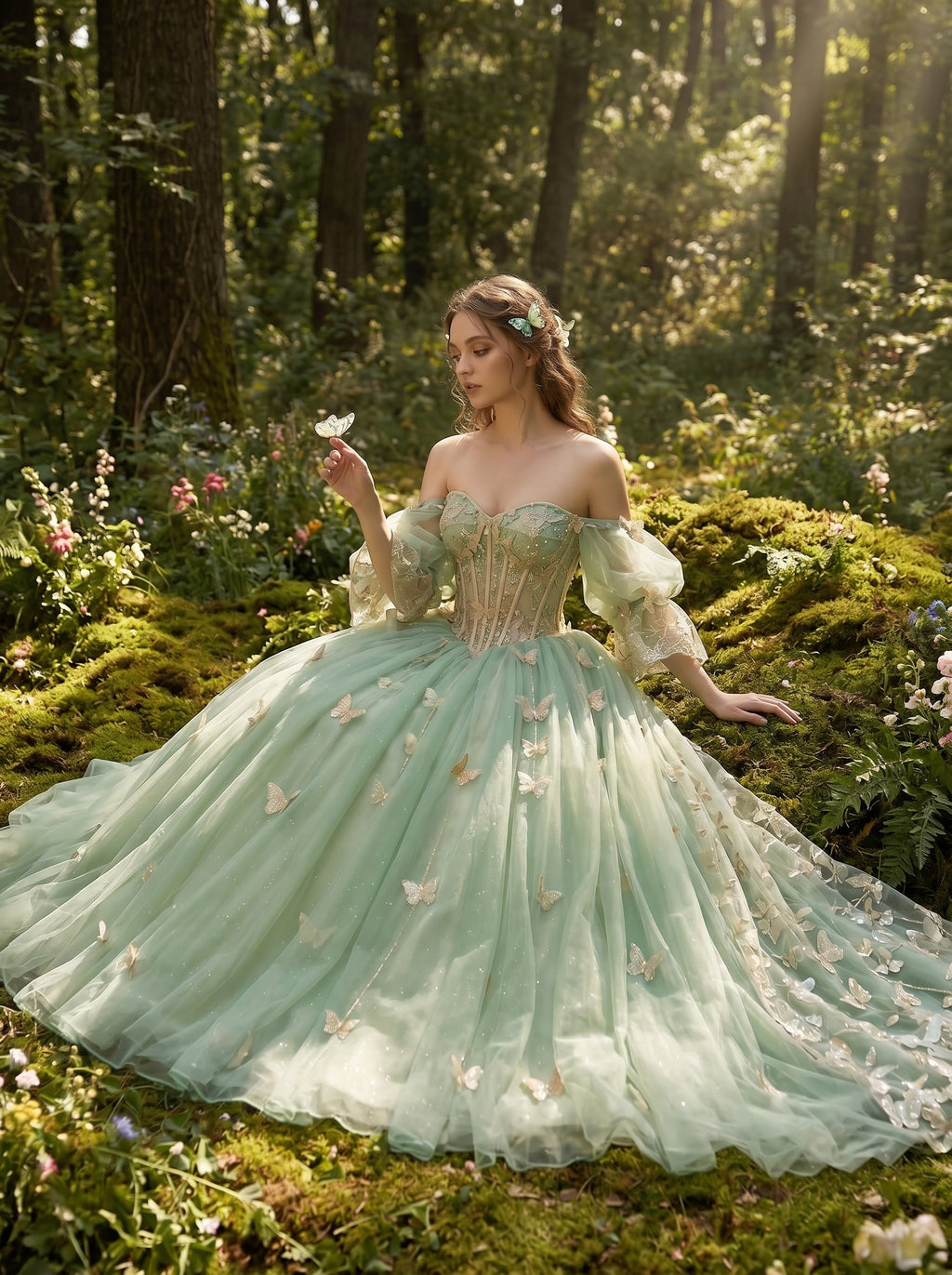 Enchanted Butterfly Ball Gown, view 3