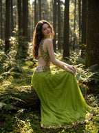 Verdant Pleated Halter Gown, view 8