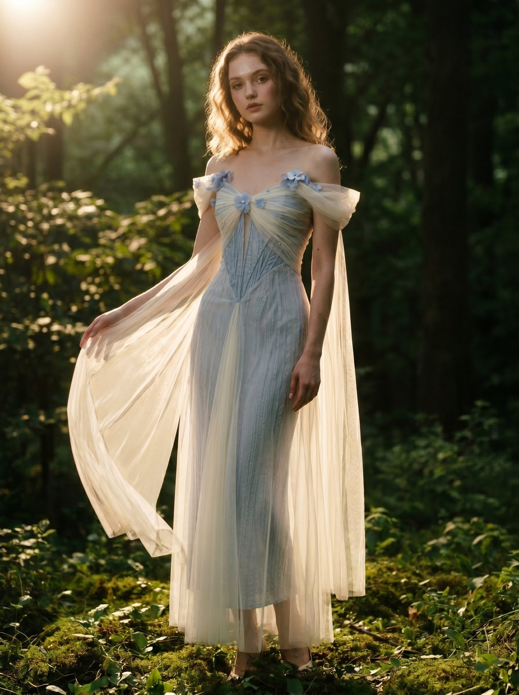 Moonlit Garden Draped Gown, view 1