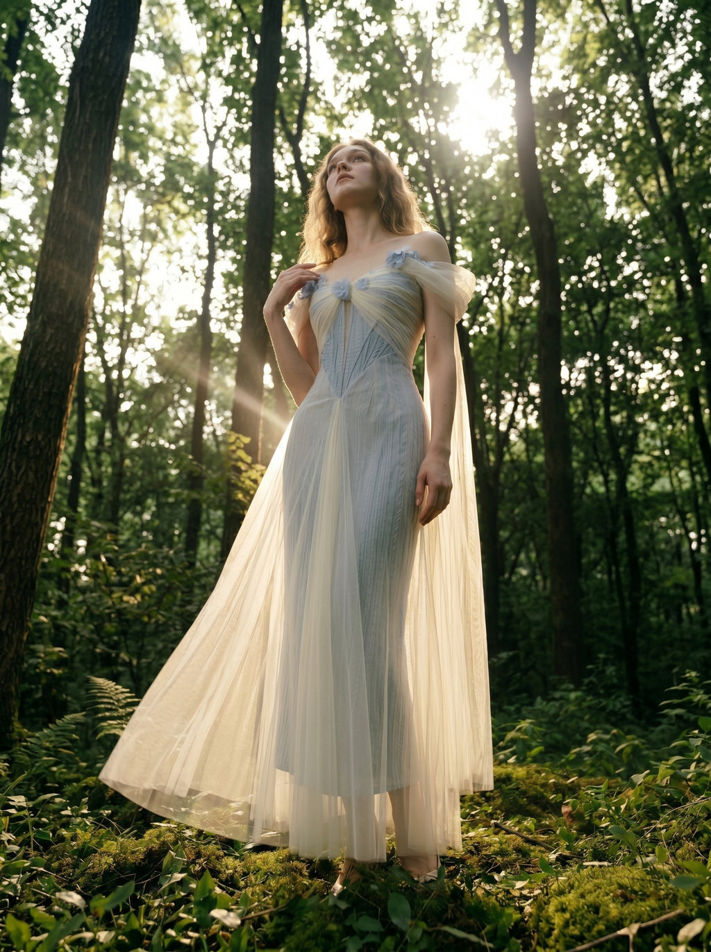 Moonlit Garden Draped Gown, view 4