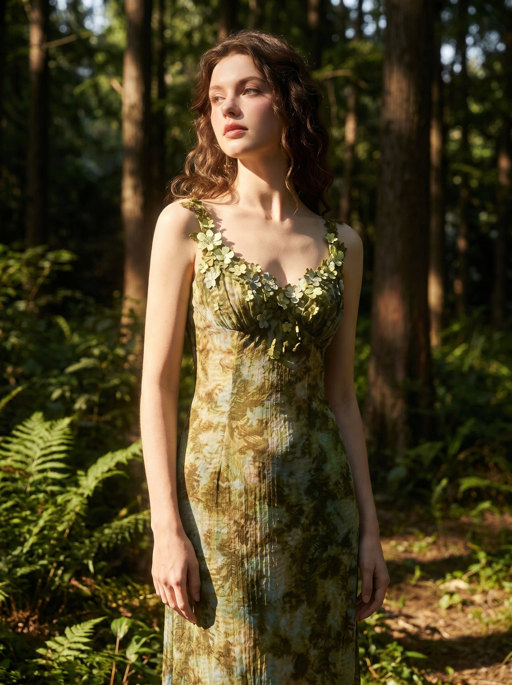 Woodland Botanical Column Dress, view 1