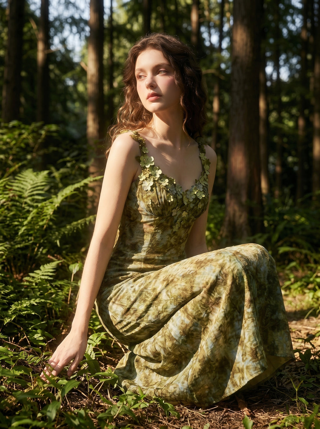 Woodland Botanical Column Dress, view 3