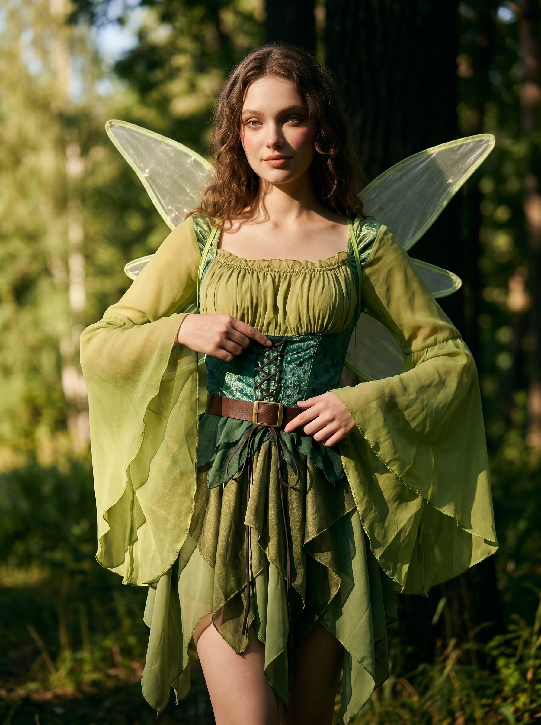 Woodland Flared-Sleeve Fairy Dress, view 3