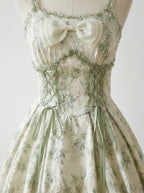 Sage Ribbon Corset Mini Dress, view 3