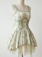Sage Ribbon Corset Mini Dress, view 5