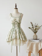 Sage Ribbon Corset Mini Dress, view 6