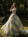 Aurora Meadow Strapless Ball Gown