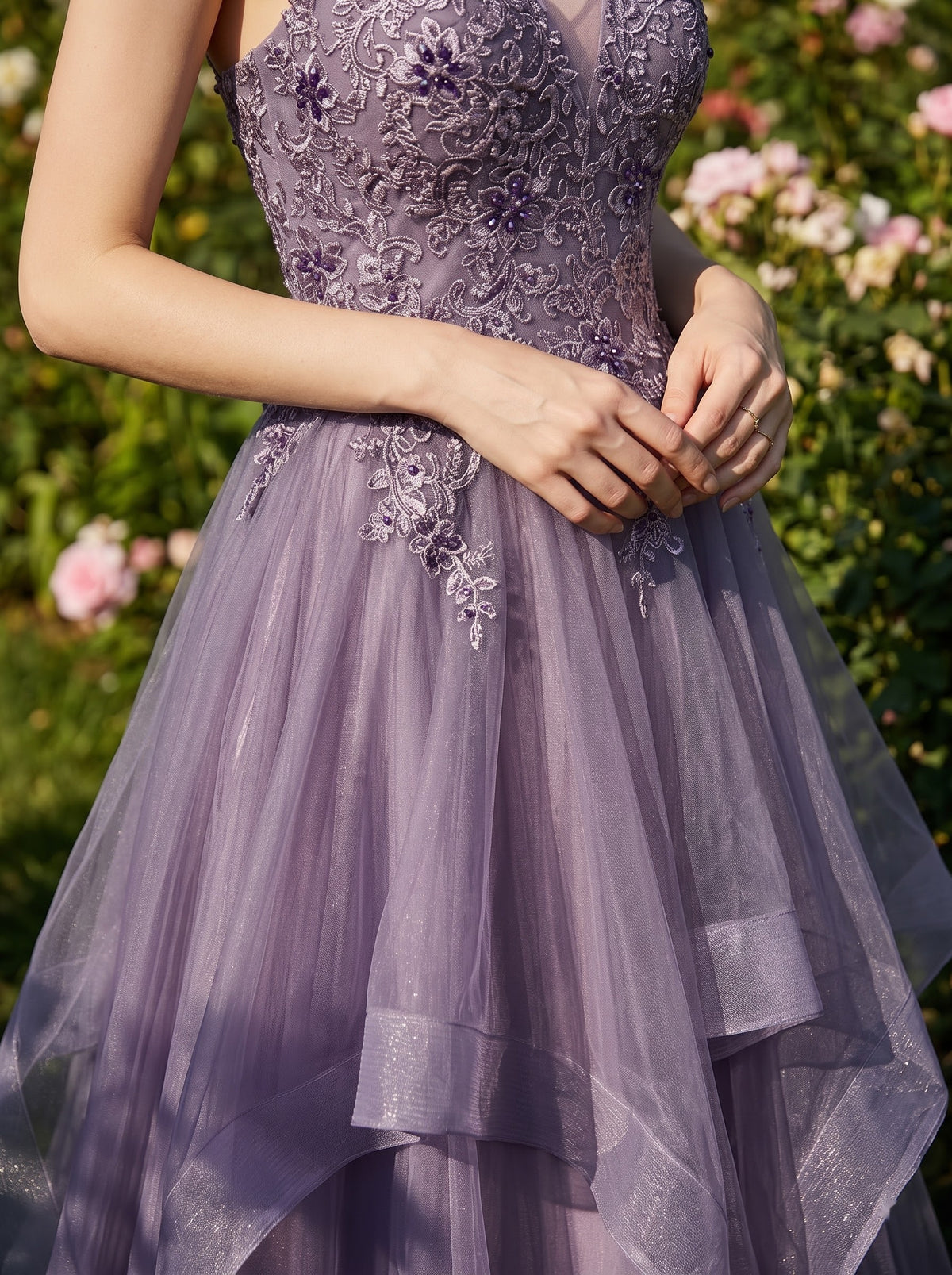 Amethyst Cascade Layered Gown