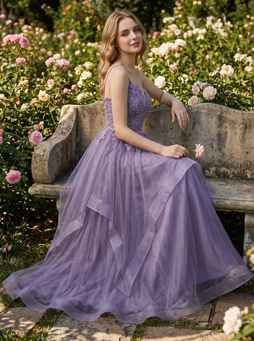Amethyst Cascade Layered Gown