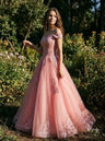 Elysian Bloom Off-Shoulder Gown