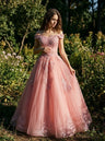 Elysian Bloom Off-Shoulder Gown