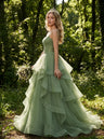 AI-generated editorial image of Fernlight Ruffle Gown – Green Wedding Dress, view 2