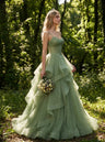 AI-generated editorial image of Fernlight Ruffle Gown – Green Wedding Dress, view 6