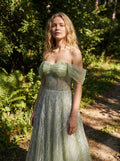 Farn Whisper Drapiertes Kleid