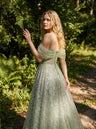 Farn Whisper Drapiertes Kleid