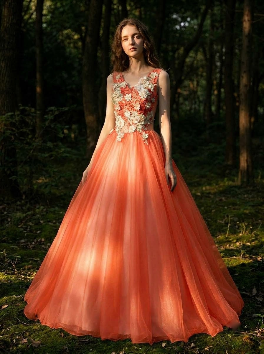 Meadow Serenade Floral Gown