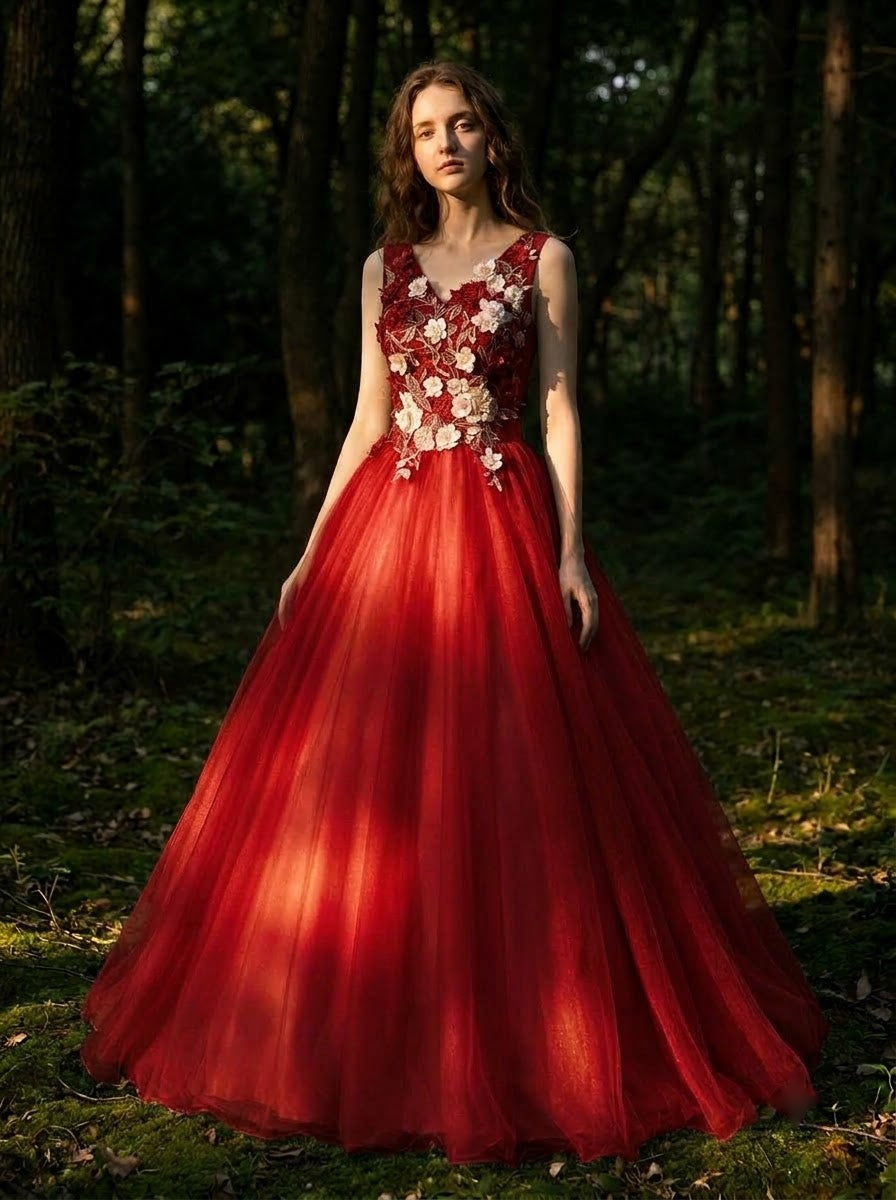 Meadow Serenade Floral Gown