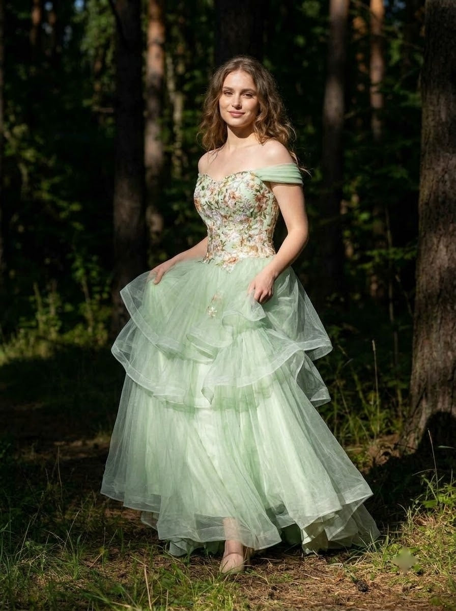 Meadowlight Off-Shoulder Ball Gown