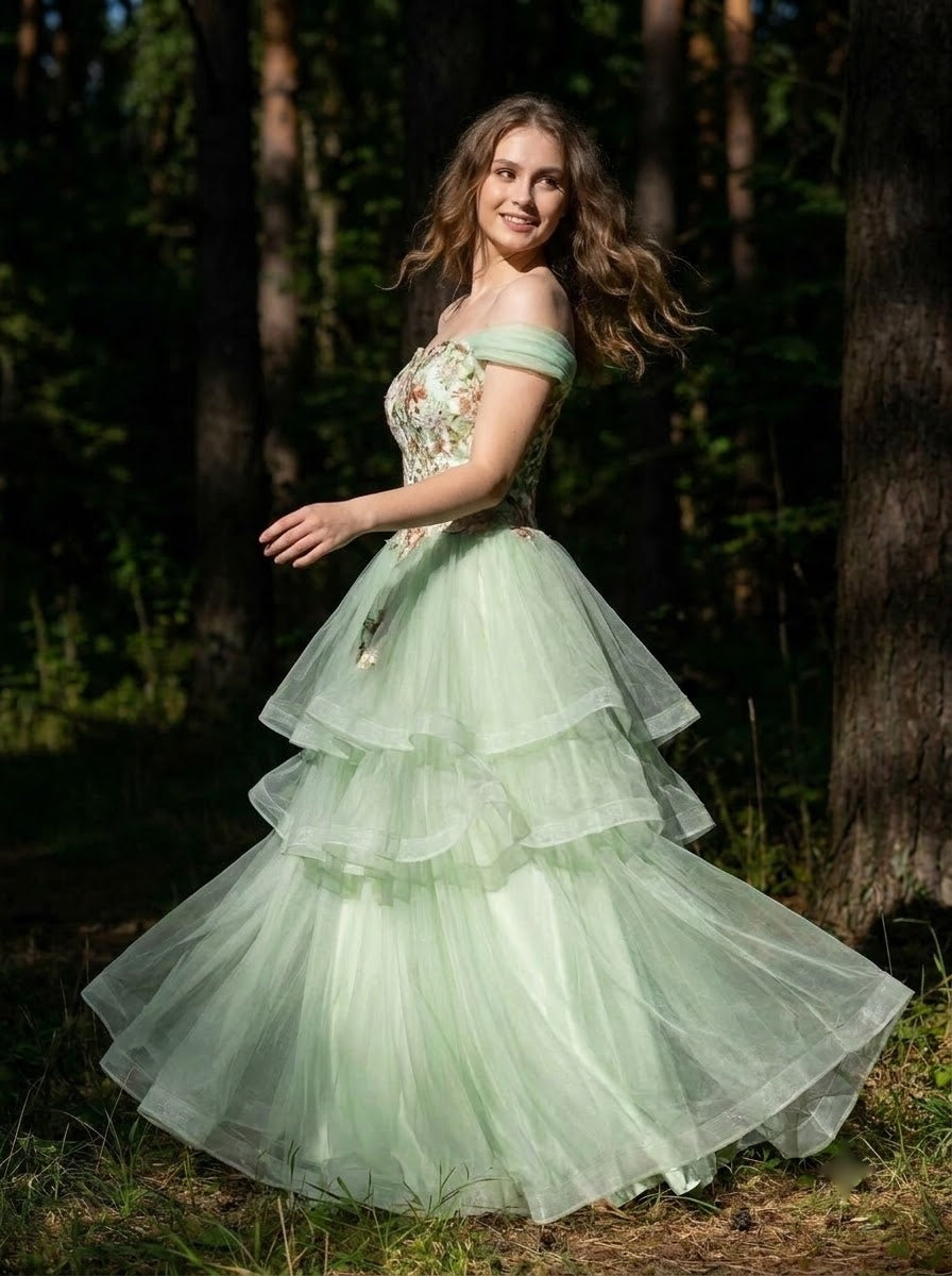 Meadowlight Off-Shoulder Ball Gown