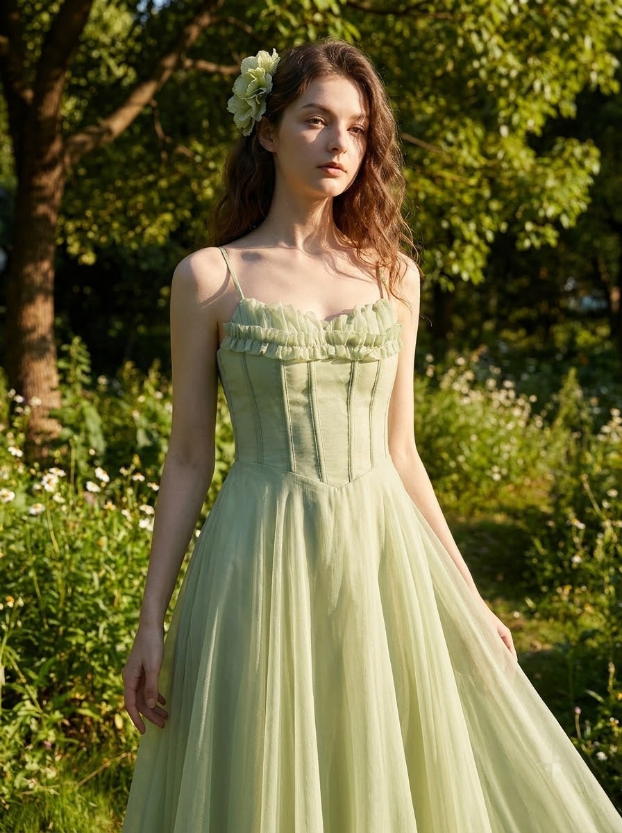 Pale Green Chiffon Maxi Dress – Bridesmaid Dress
