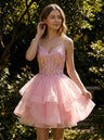 Petal Gleam Beaded Mini Dress