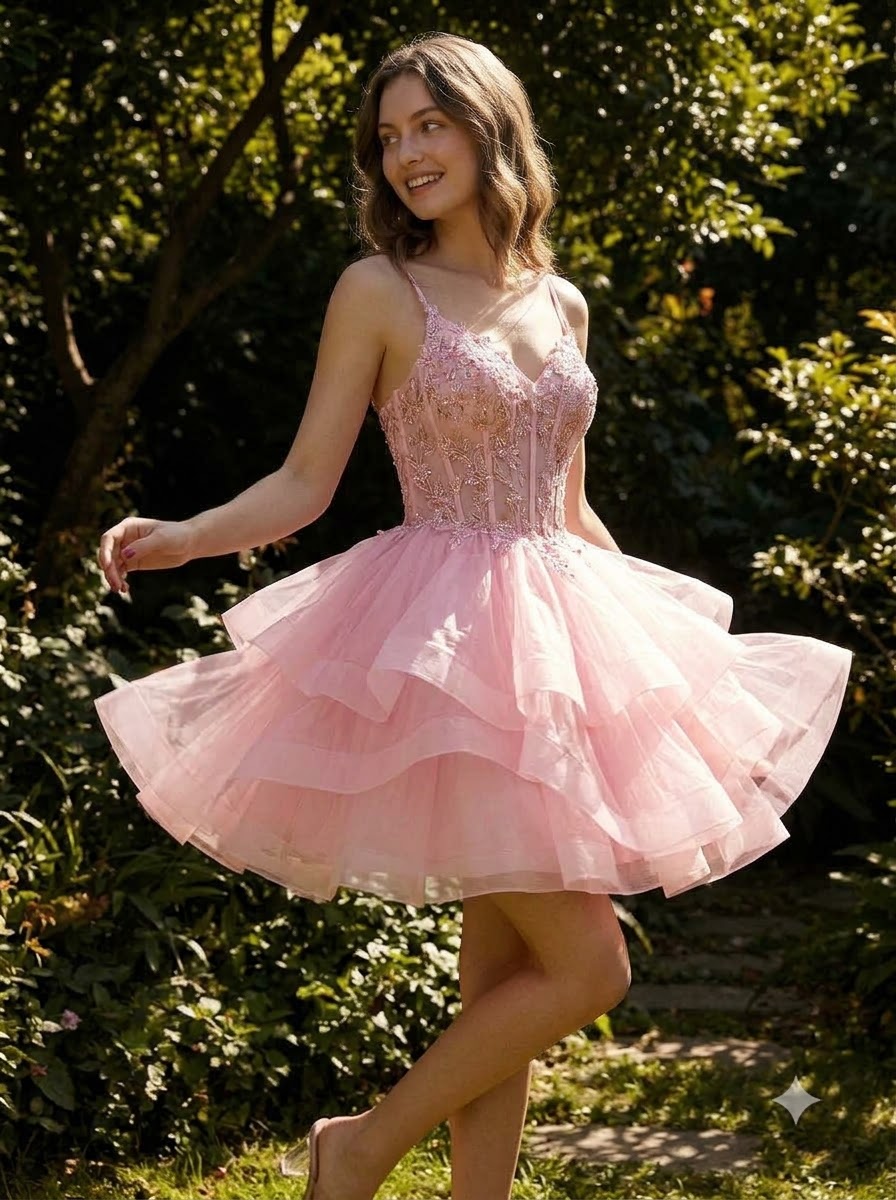 Petal Gleam Beaded Mini Dress