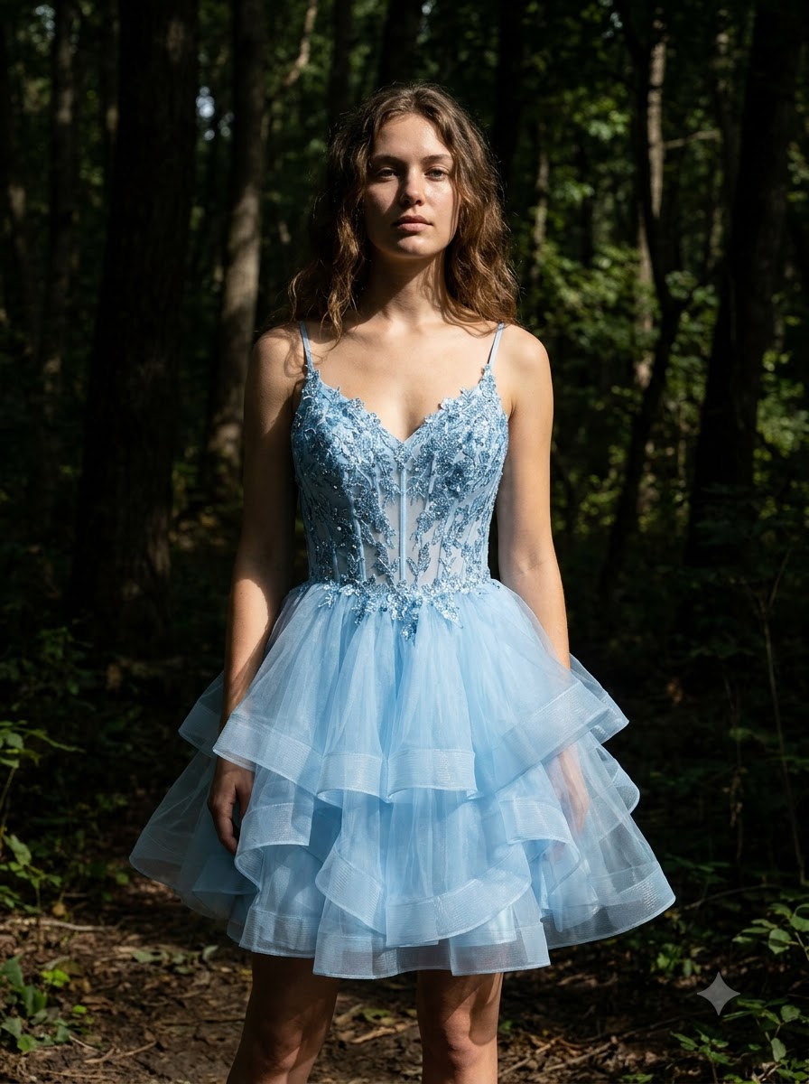 Petal Gleam Beaded Mini Dress