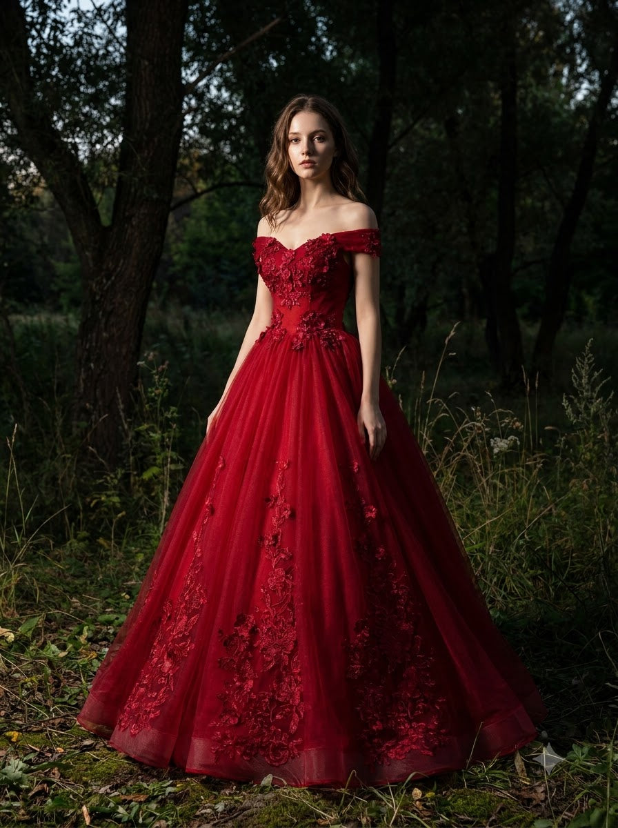 Vocal Radiance Off-Shoulder Ball Gown