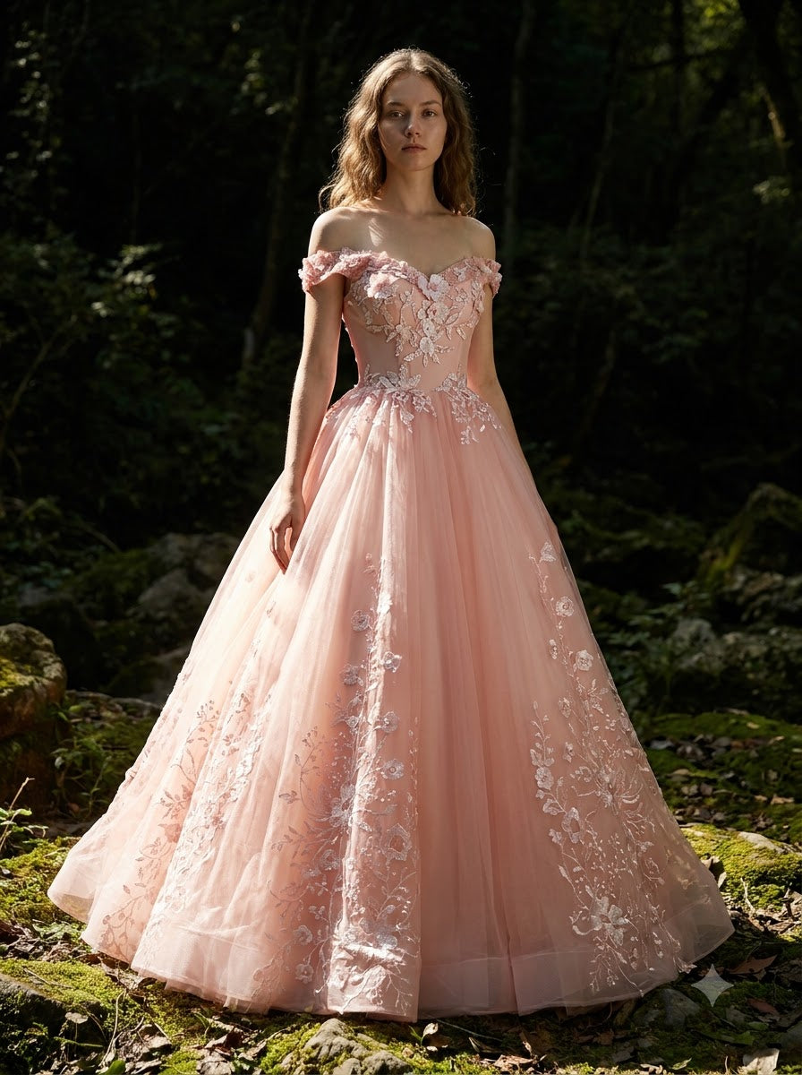 Vocal Radiance Off-Shoulder Ball Gown