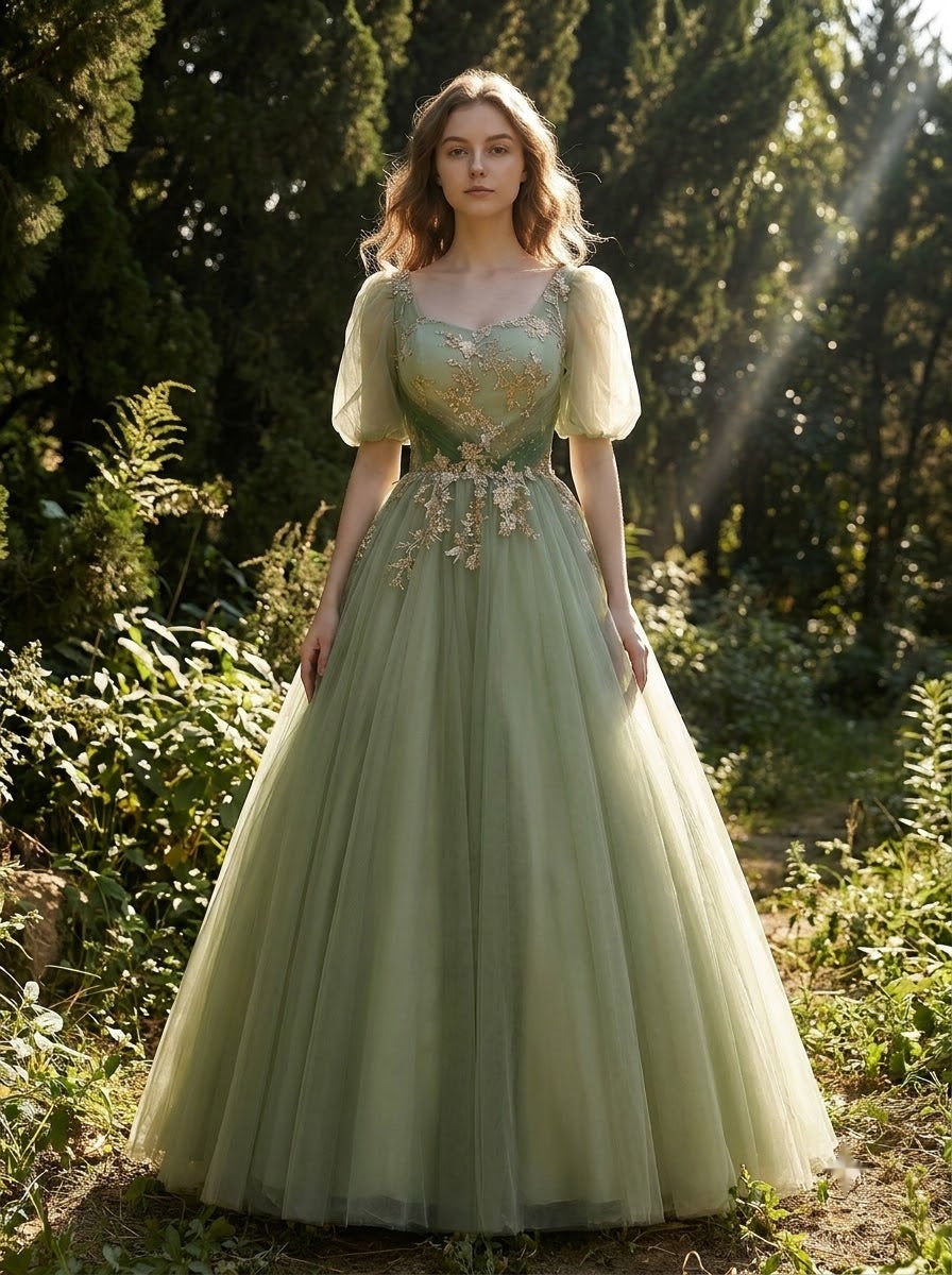 Vestido de fiesta con mangas abullonadas Willow Bloom