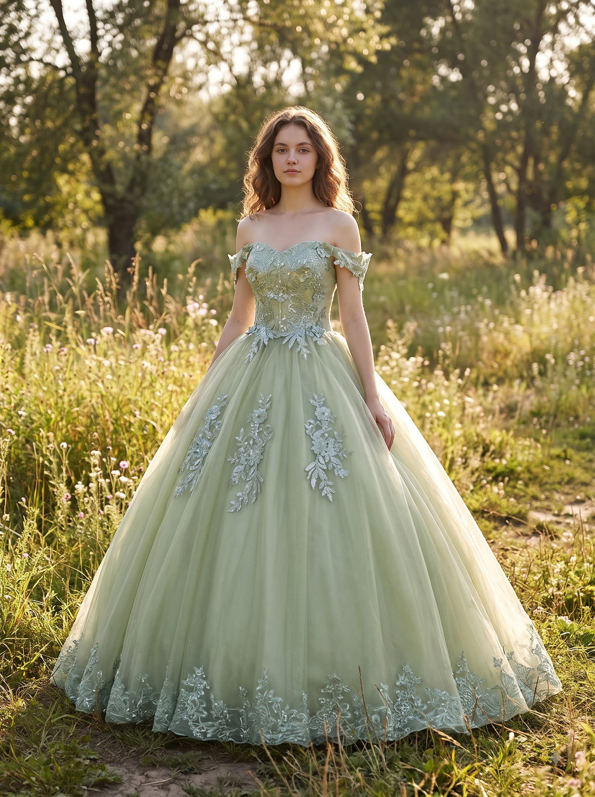 Willow Meadow Floral Ball Gown