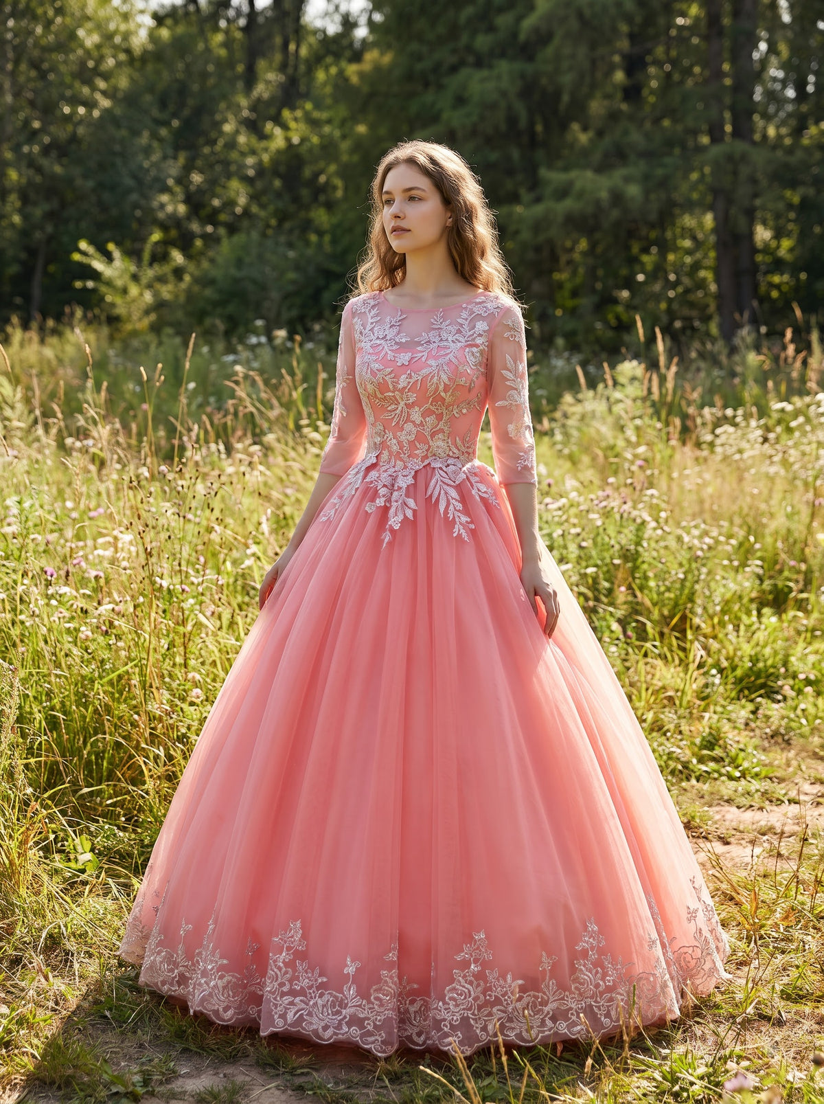 Willow Meadow Floral Ball Gown