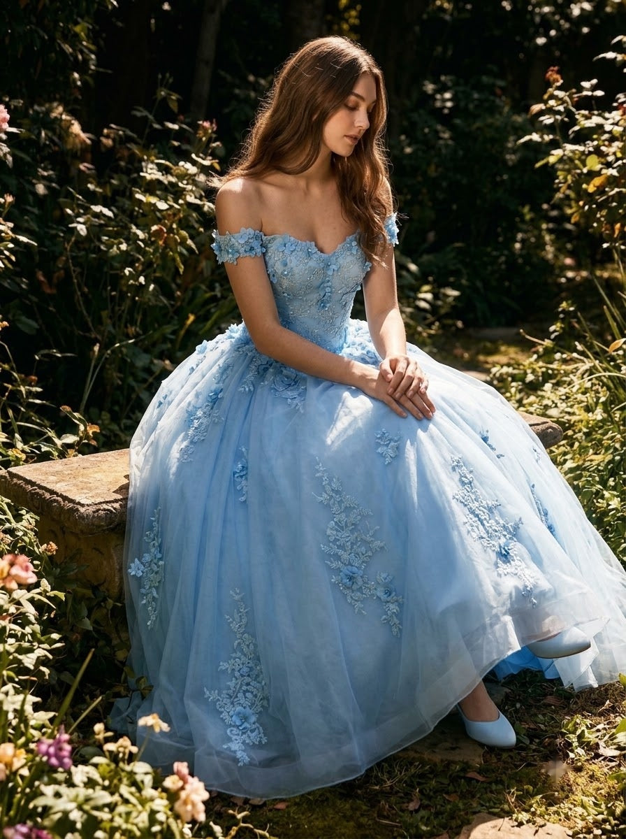 Opulent Twilight Off-Shoulder Gown