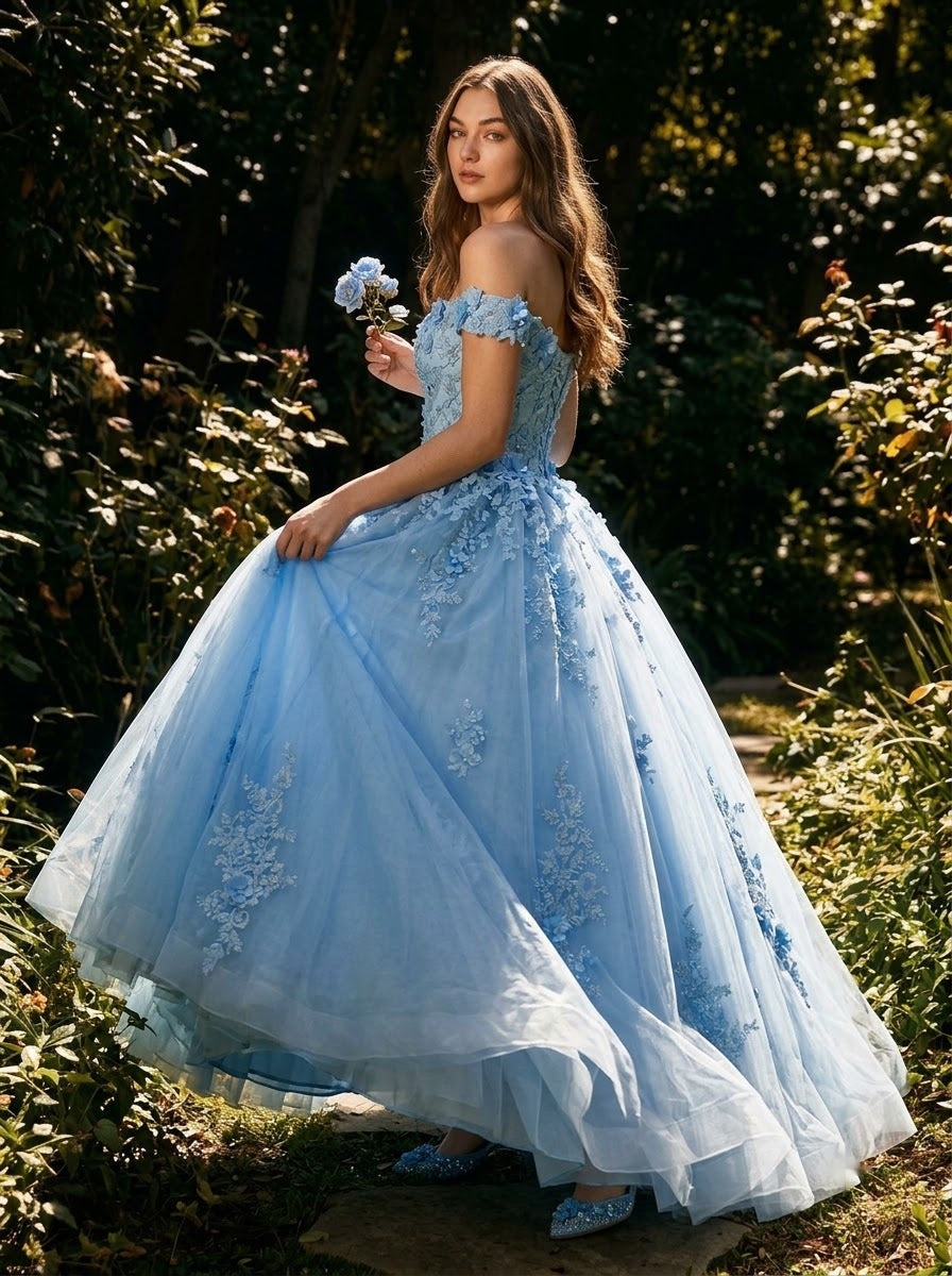 Opulent Twilight Off-Shoulder Gown