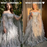 Vestido de baile com contas de salgueiro prateado
